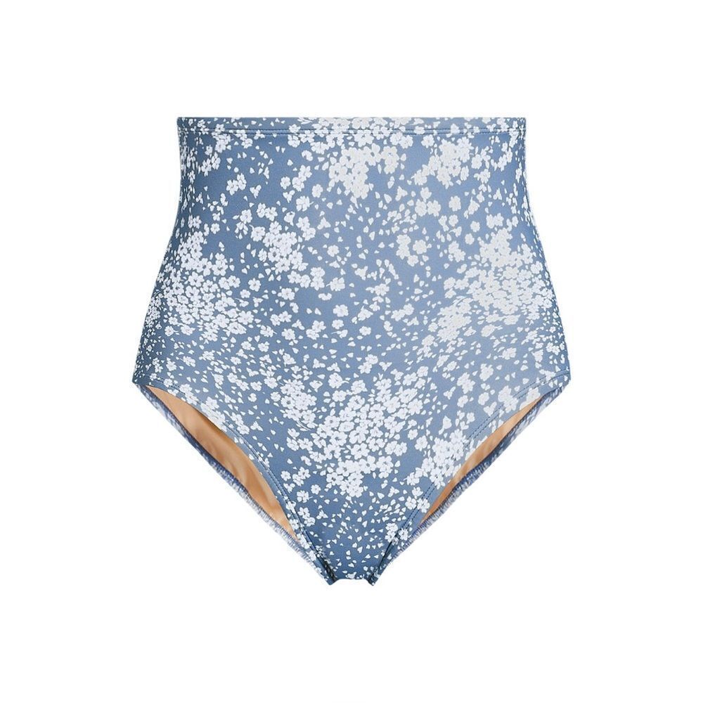 Land's End Slender ultra high waist swim bottom Dusk sky meadow Ditsy floral 10